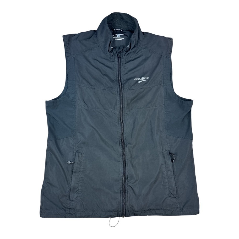 Brooks Shelter Technology Running Vest Mens Large Black Full Zip Vented Athletic